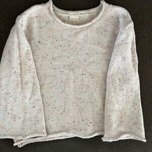 Coveted Co. cropped Cozy White Speckled toddler’s Sweater. 3T